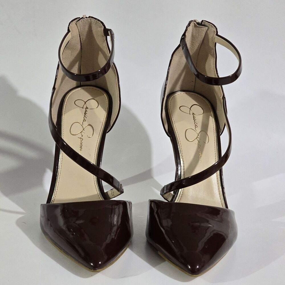 Jessica Simpson - Size 10 - High Heel - Stilleto Patent Faux Leather - Brown - Picture 2 of 10